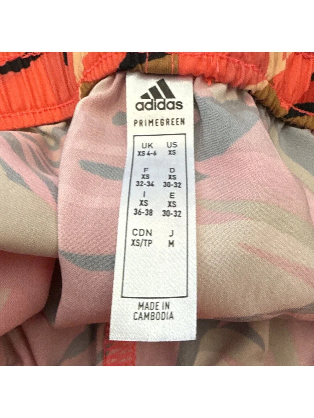 adidas FARM Rio Collab. Women’s Tropical Floral Running Shorts XS Red/Pink